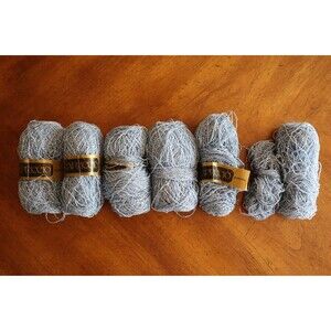 Nomotta Capriccio Blue Silver Metallic Sheep Wool Yarn Balls 20g Vintage Partial